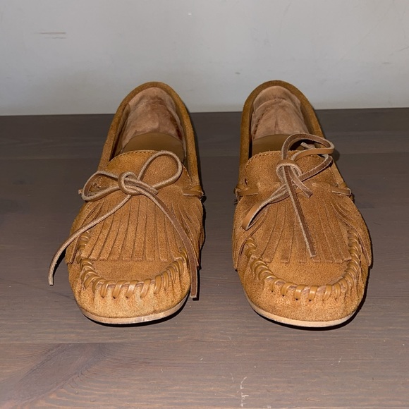 Zara Tan Suede Moccasin Loafers - Women’s Size 37 - Picture 3 of 8
